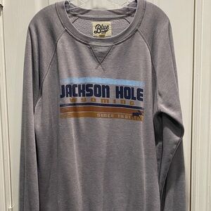 Blue 84 Gray Jackson Hole Wyoming Graphic Crewneck